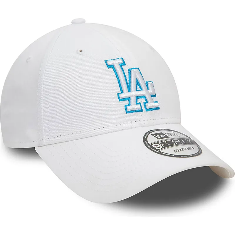petten-gebogen-wit-verstelbaar-9forty-team-outline-van-los-angeles-dodgers-mlb-van-new-era