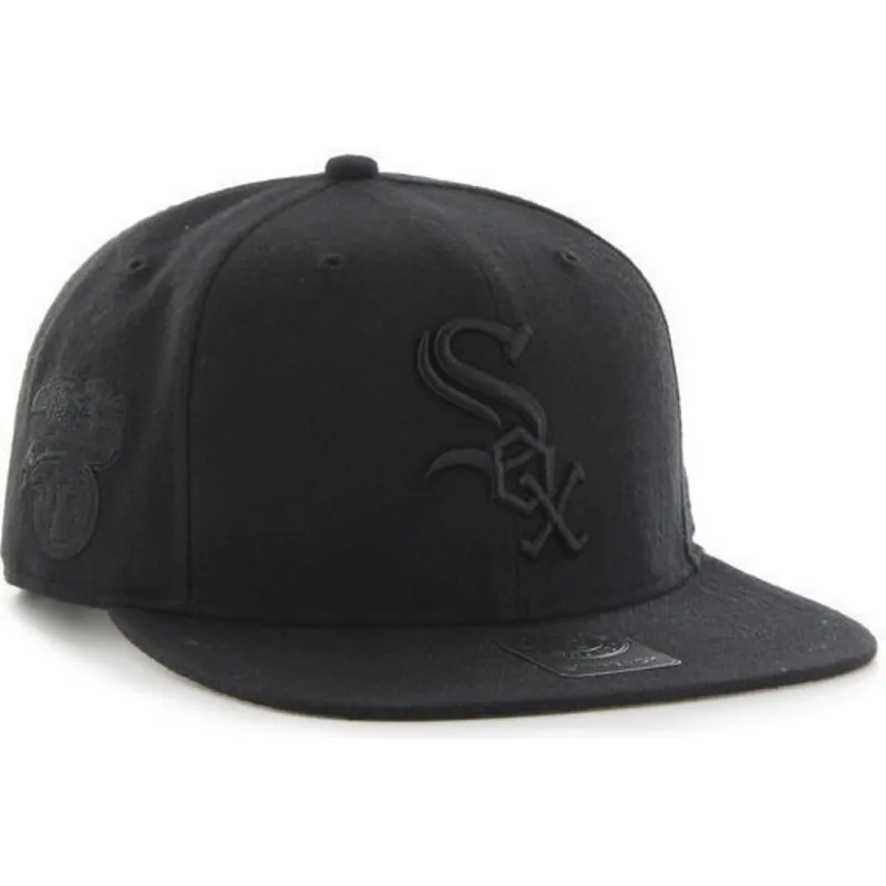 petten-plat-zwart-snapback-van-chicago-white-sox-mlb-van-47-brand