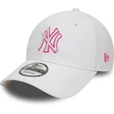 petten-gebogen-wit-verstelbaar-rosa-9forty-team-outline-van-new-york-yankees-mlb-van-new-era
