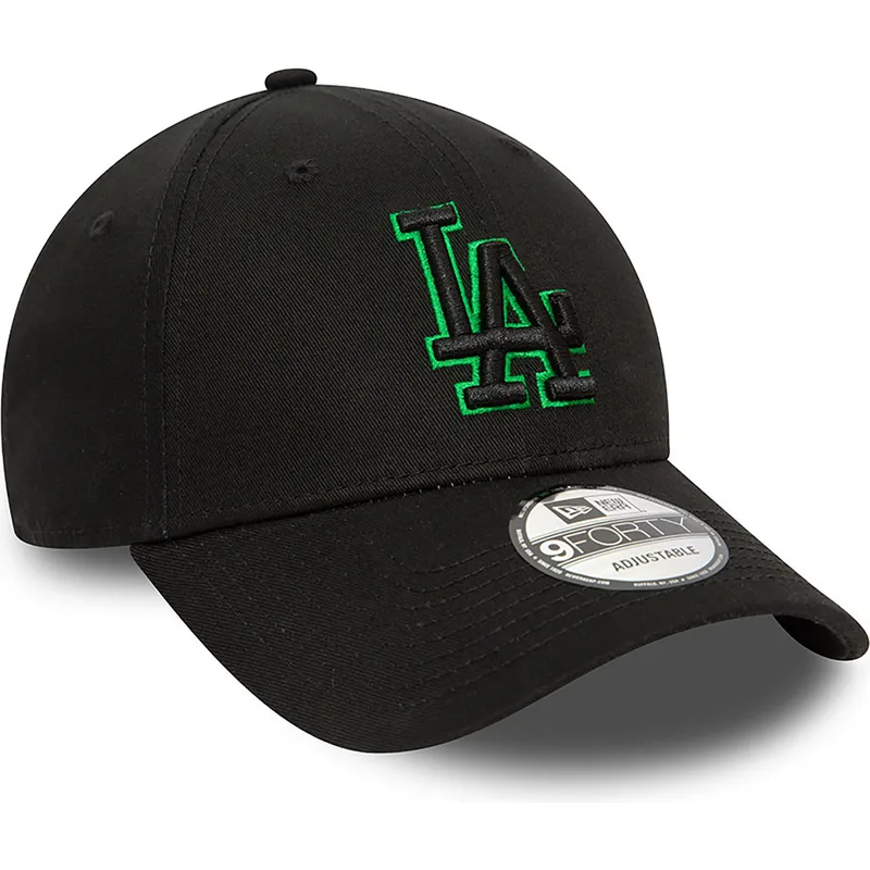 petten-gebogen-zwart-verstelbaar-9forty-team-outline-van-los-angeles-dodgers-mlb-van-new-era