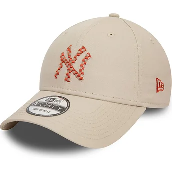 Petten gebogen beige verstelbaar 9FORTY Seasonal Infill van New York Yankees MLB van New Era