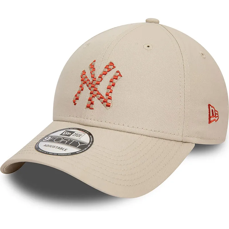 petten-gebogen-beige-verstelbaar-9forty-seasonal-infill-van-new-york-yankees-mlb-van-new-era