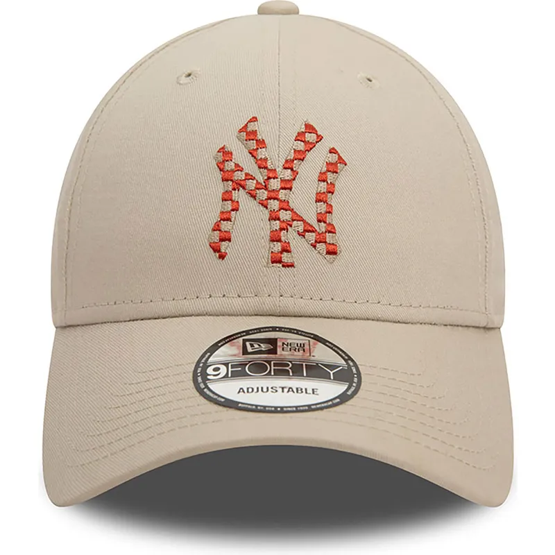 petten-gebogen-beige-verstelbaar-9forty-seasonal-infill-van-new-york-yankees-mlb-van-new-era