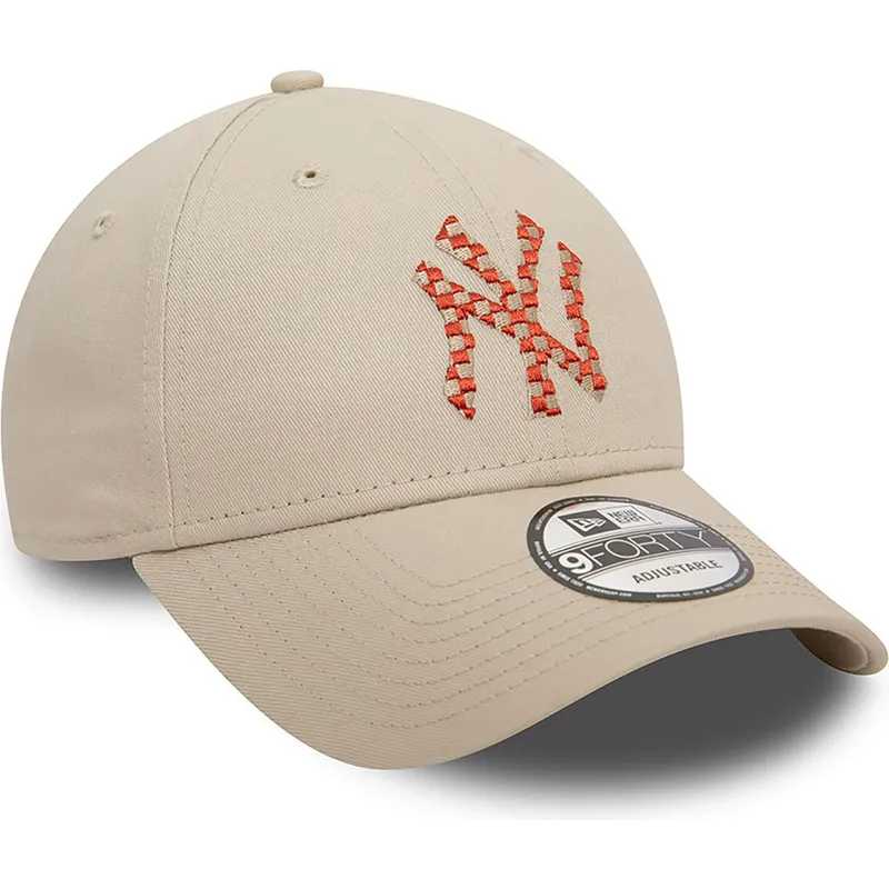 petten-gebogen-beige-verstelbaar-9forty-seasonal-infill-van-new-york-yankees-mlb-van-new-era