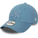 petten-gebogen-blauw-verstelbaar-9forty-seasonal-infill-van-new-york-yankees-mlb-van-new-era