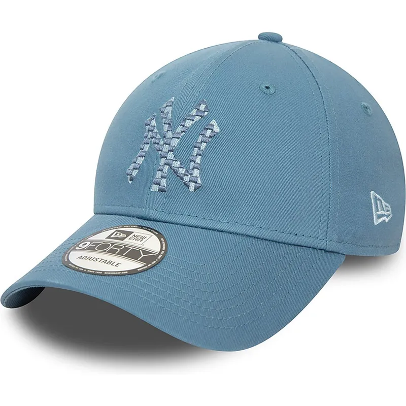 petten-gebogen-blauw-verstelbaar-9forty-seasonal-infill-van-new-york-yankees-mlb-van-new-era