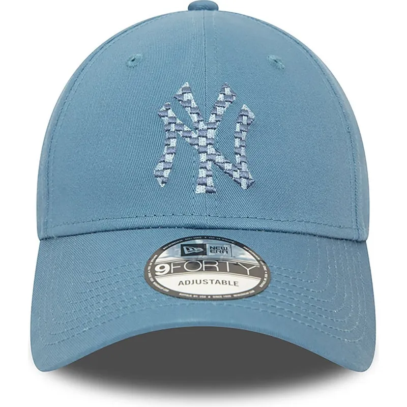 petten-gebogen-blauw-verstelbaar-9forty-seasonal-infill-van-new-york-yankees-mlb-van-new-era