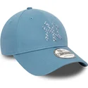 petten-gebogen-blauw-verstelbaar-9forty-seasonal-infill-van-new-york-yankees-mlb-van-new-era
