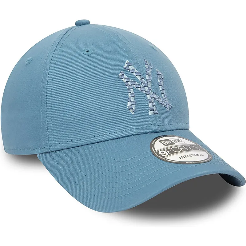 petten-gebogen-blauw-verstelbaar-9forty-seasonal-infill-van-new-york-yankees-mlb-van-new-era