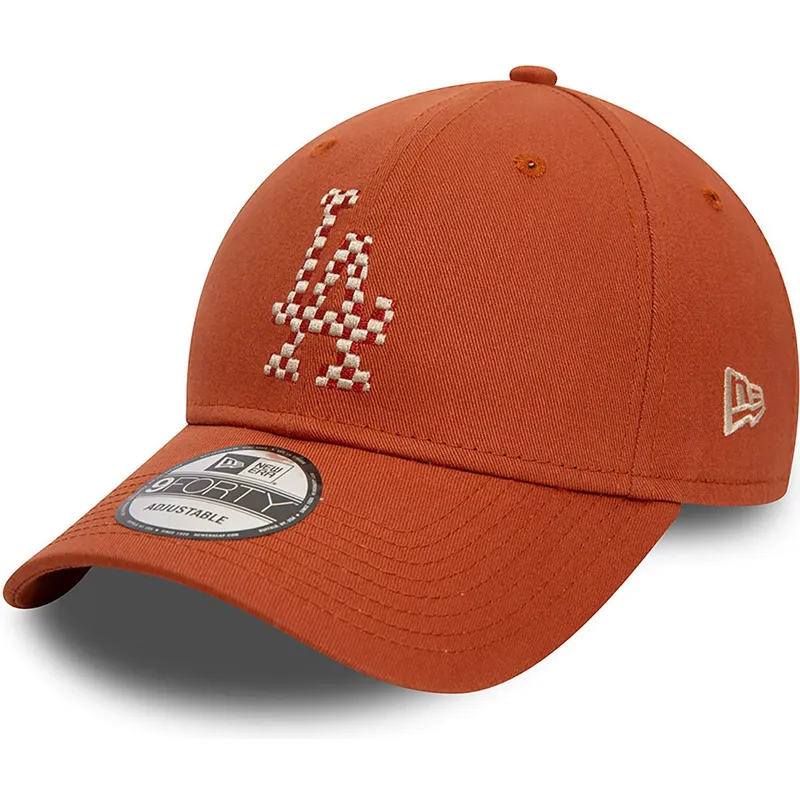 petten-gebogen-bruin-verstelbaar-9forty-seasonal-infill-van-los-angeles-dodgers-mlb-van-new-era