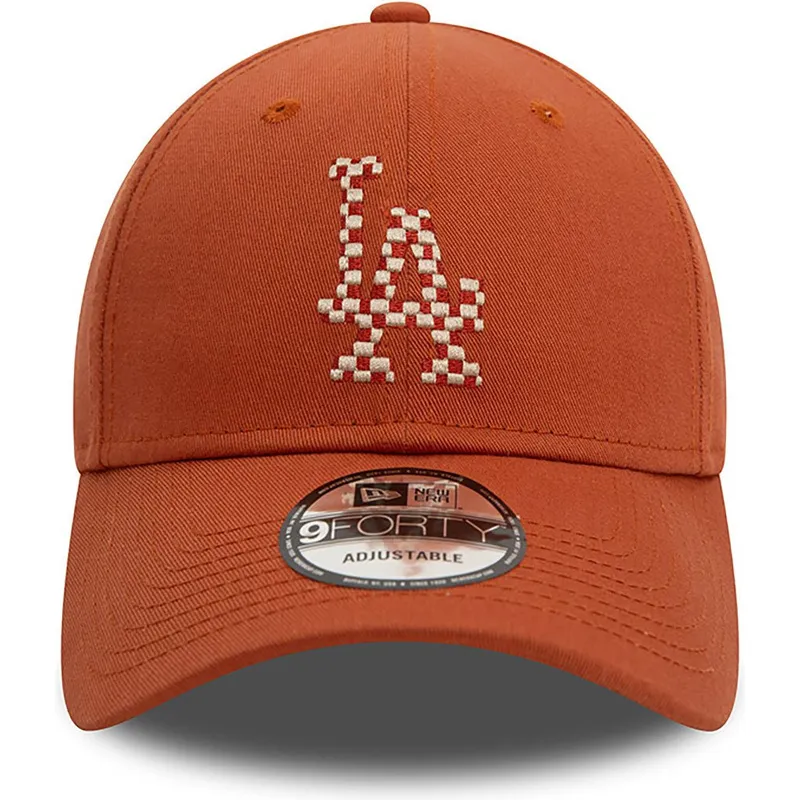 petten-gebogen-bruin-verstelbaar-9forty-seasonal-infill-van-los-angeles-dodgers-mlb-van-new-era