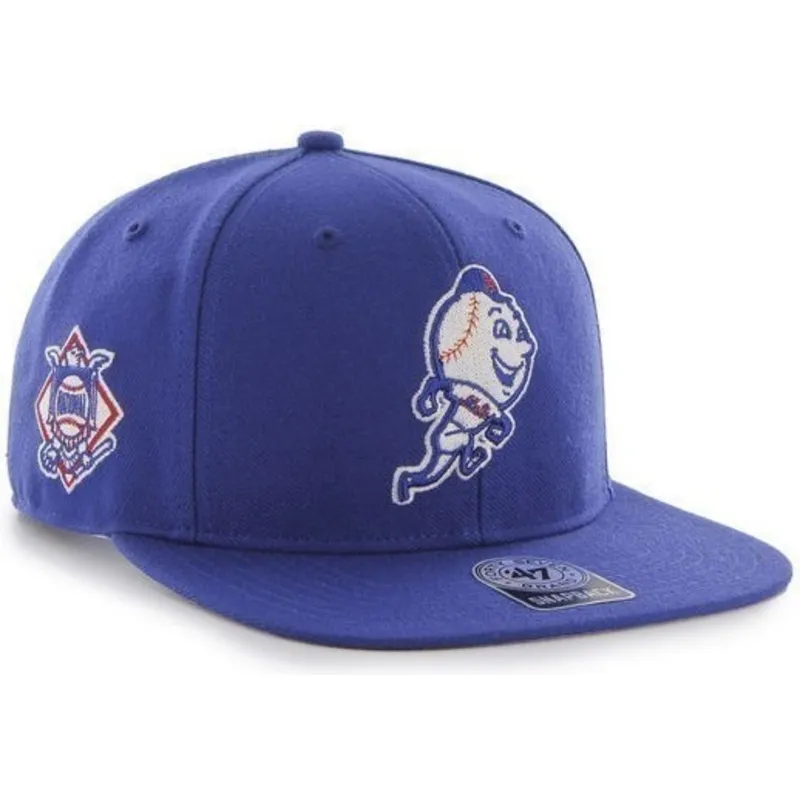 petten-plat-blauw-snapback-mascota-van-new-york-mets-mlb-van-47-brand