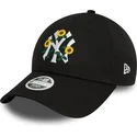 petten-gebogen-zwart-verstelbaar-9forty-floral-van-new-york-yankees-mlb-van-new-era