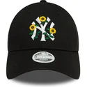 petten-gebogen-zwart-verstelbaar-9forty-floral-van-new-york-yankees-mlb-van-new-era