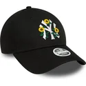 petten-gebogen-zwart-verstelbaar-9forty-floral-van-new-york-yankees-mlb-van-new-era