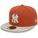 petten-plat-bruin-snapback-9fifty-patch-van-new-york-yankees-mlb-van-new-era