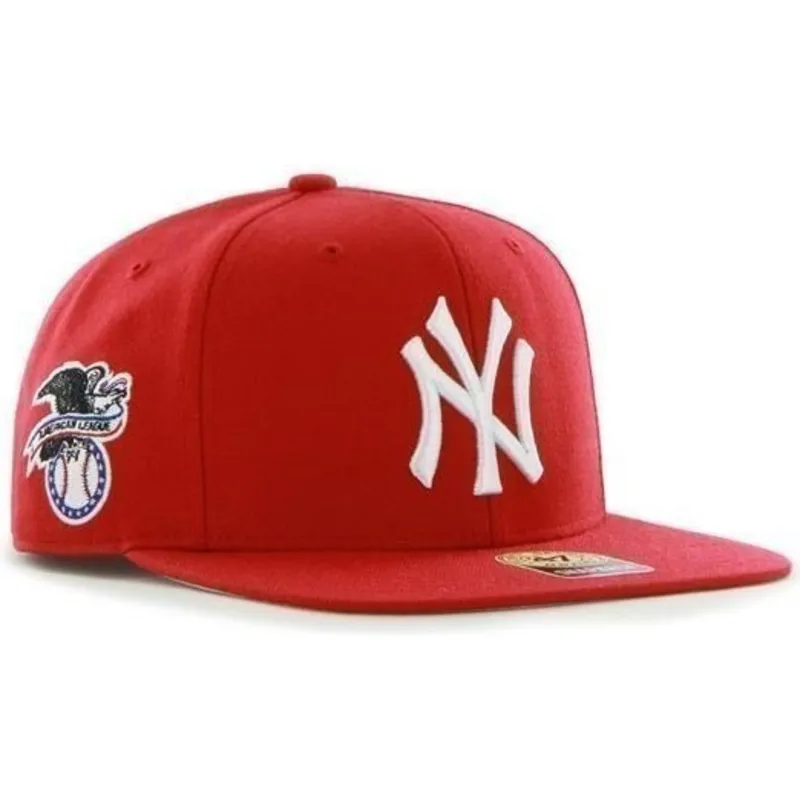 petten-plat-rood-snapback-van-new-york-yankees-mlb-van-47-brand
