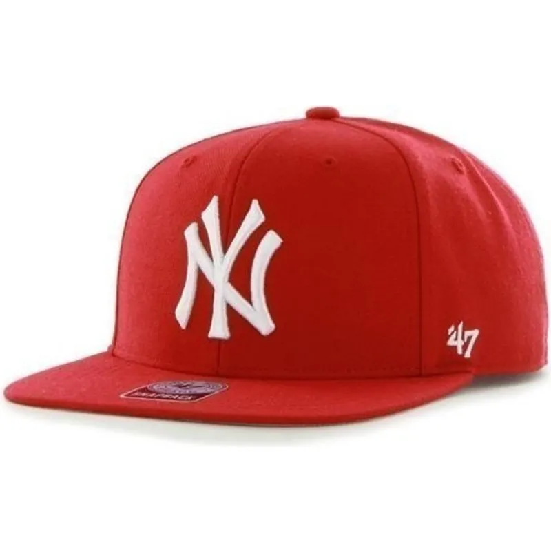petten-plat-rood-snapback-van-new-york-yankees-mlb-van-47-brand