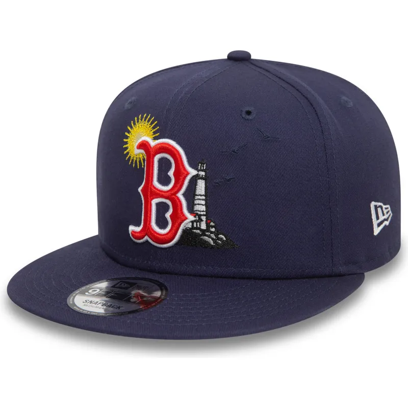 petten-plat-marineblauw-snapback-9fifty-summer-icon-van-boston-red-sox-mlb-van-new-era