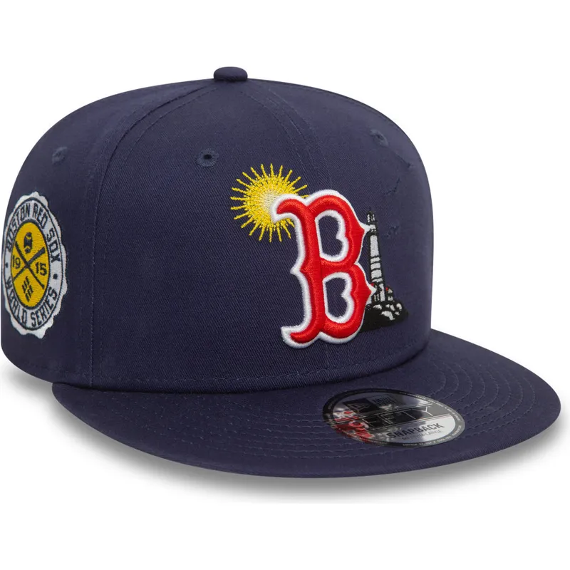 petten-plat-marineblauw-snapback-9fifty-summer-icon-van-boston-red-sox-mlb-van-new-era