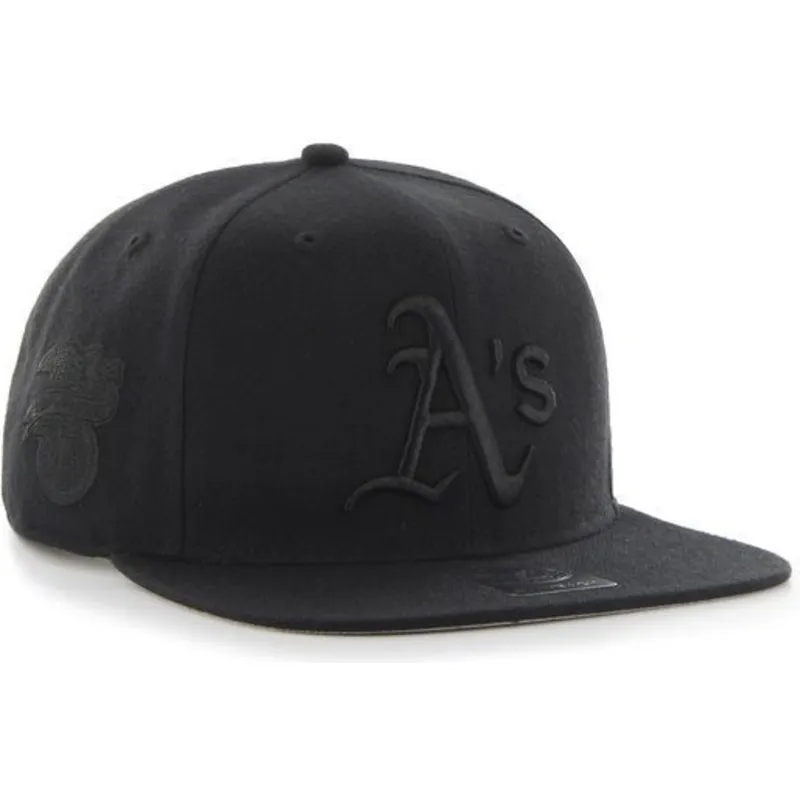 petten-plat-zwart-snapback-van-oakland-athletics-mlb-van-47-brand