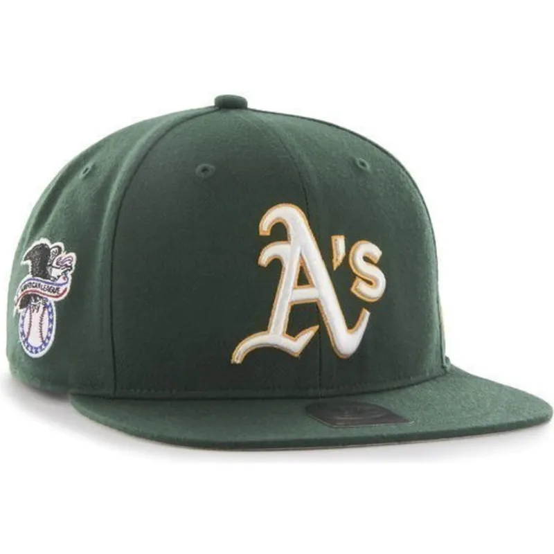 petten-plat-groen-snapback-van-oakland-athletics-mlb-van-47-brand