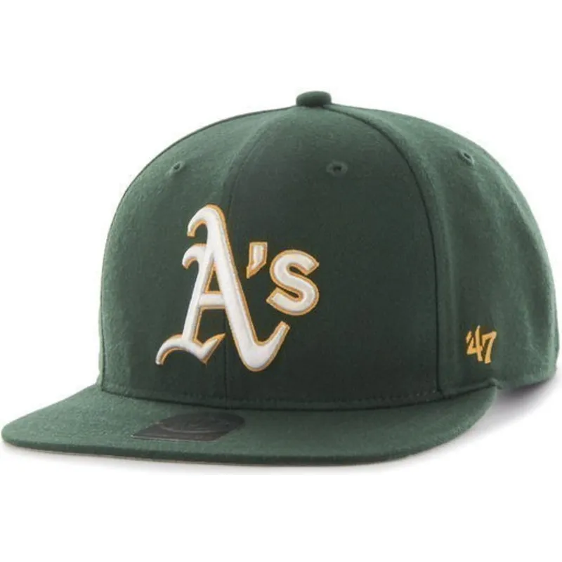 petten-plat-groen-snapback-van-oakland-athletics-mlb-van-47-brand