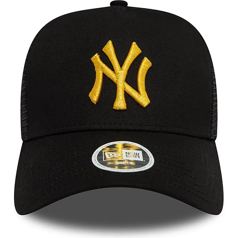 petten-gebogen-zwart-snapback-a-frame-metallic-van-new-york-yankees-mlb-van-new-era