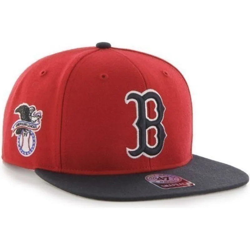 petten-plat-rood-snapback-van-boston-red-sox-mlb-van-47-brand