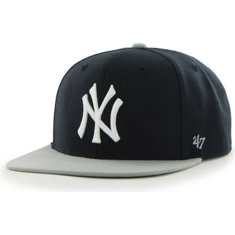 petten-plat-marineblauw-snapback-van-new-york-yankees-mlb-van-47-brand