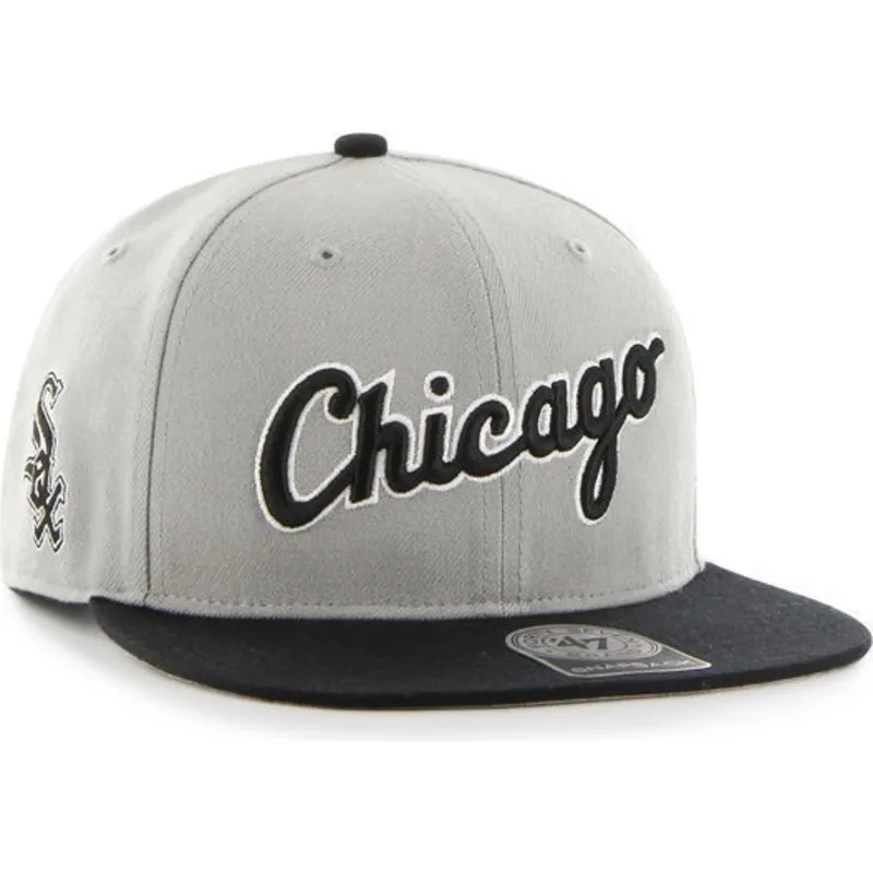 petten-plat-grijs-snapback-letras-van-chicago-white-sox-mlb-van-47-brand