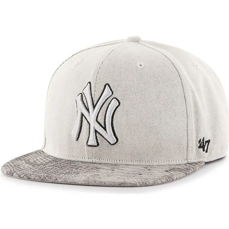 petten-plat-grijs-snapback-van-new-york-yankees-mlb-van-47-brand