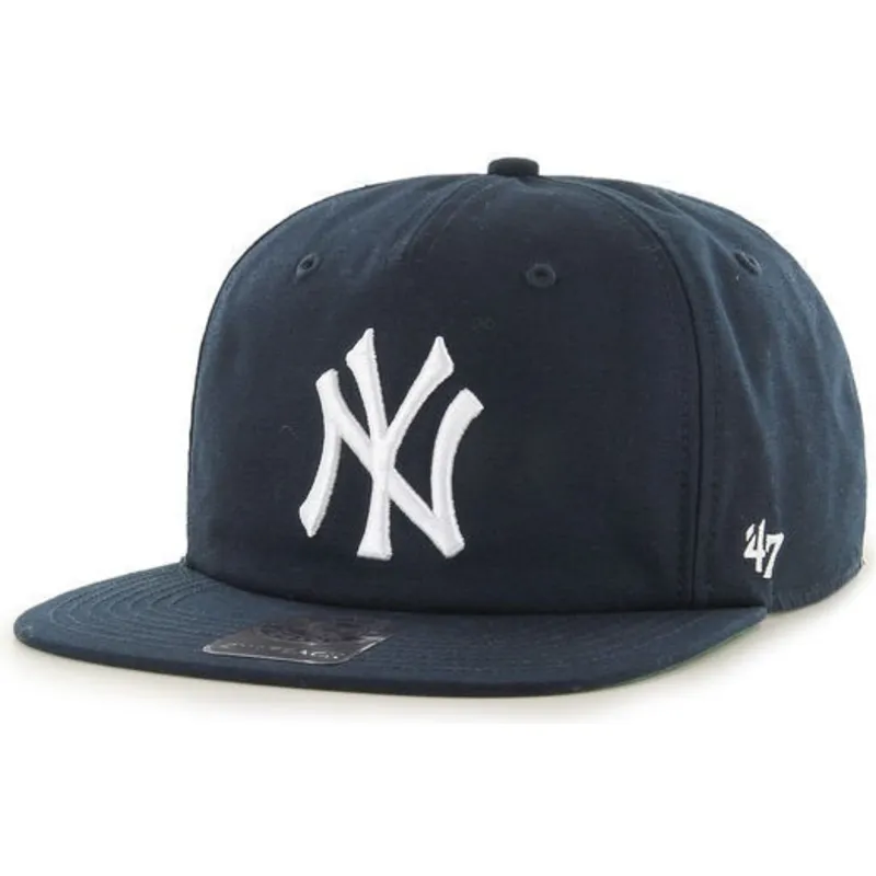 petten-plat-marineblauw-snapback-van-new-york-yankees-mlb-van-47-brand