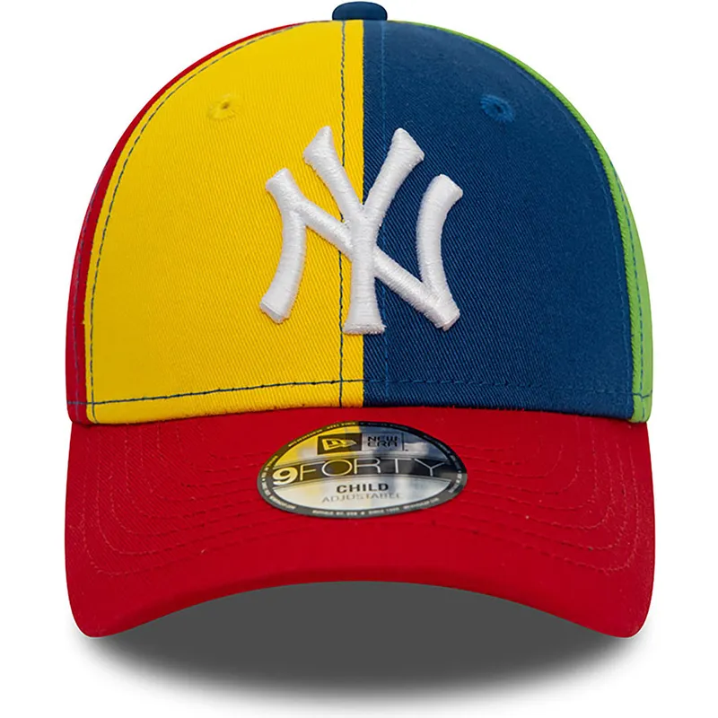 petten-gebogen-meerkleurig-verstelbaar-voor-kinderen-9forty-block-van-new-york-yankees-mlb-van-new-era