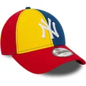 petten-gebogen-meerkleurig-verstelbaar-voor-kinderen-9forty-block-van-new-york-yankees-mlb-van-new-era