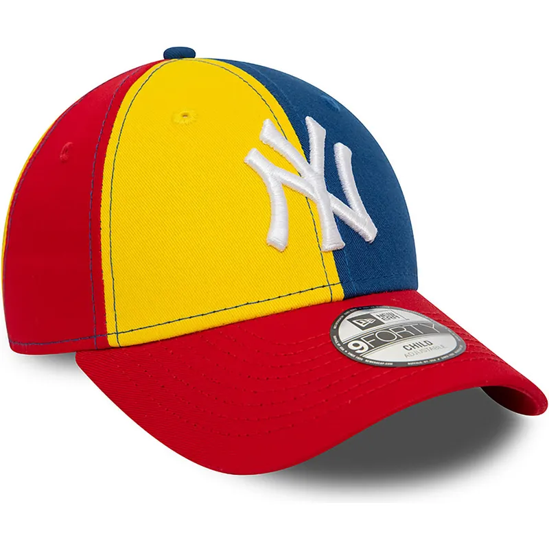 petten-gebogen-meerkleurig-verstelbaar-voor-kinderen-9forty-block-van-new-york-yankees-mlb-van-new-era