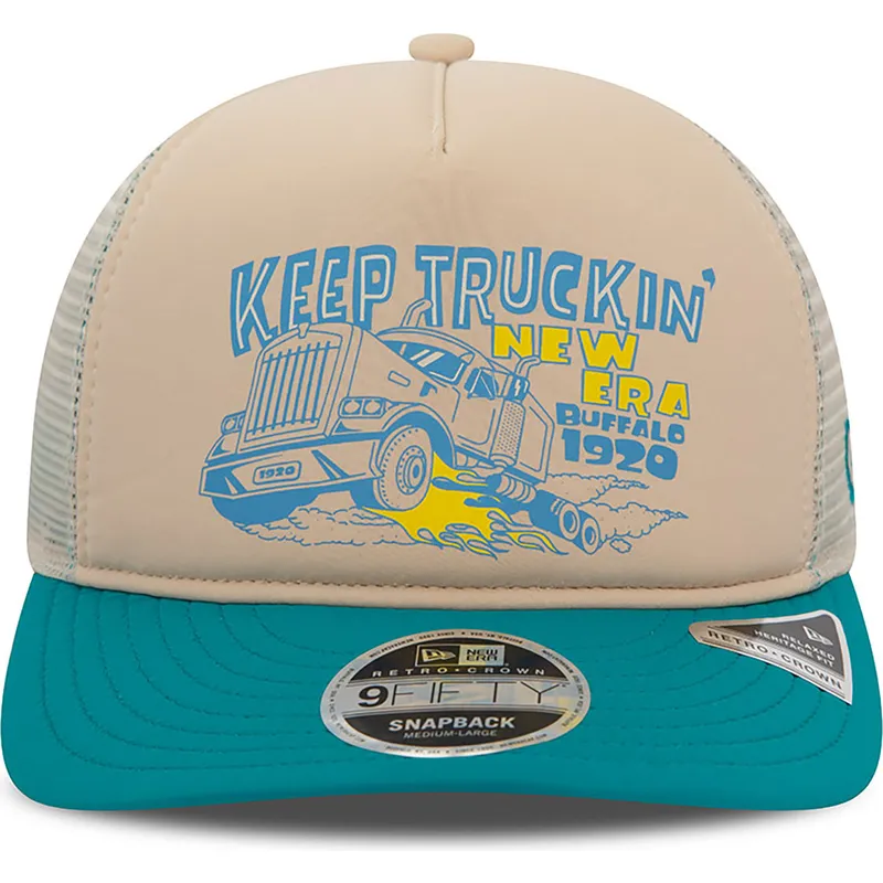 petten-gebogen-beige-snapback-american-keep-truckin-9fifty-retro-crown-a-frame-van-new-era