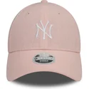 petten-gebogen-roze-verstelbaar-9forty-linen-van-new-york-yankees-mlb-van-new-era