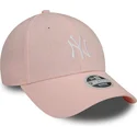 petten-gebogen-roze-verstelbaar-9forty-linen-van-new-york-yankees-mlb-van-new-era