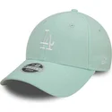 petten-gebogen-groen-verstelbaar-9forty-linen-van-los-angeles-dodgers-mlb-van-new-era