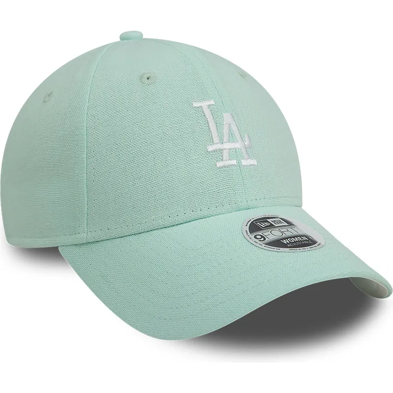 petten-gebogen-groen-verstelbaar-9forty-linen-van-los-angeles-dodgers-mlb-van-new-era
