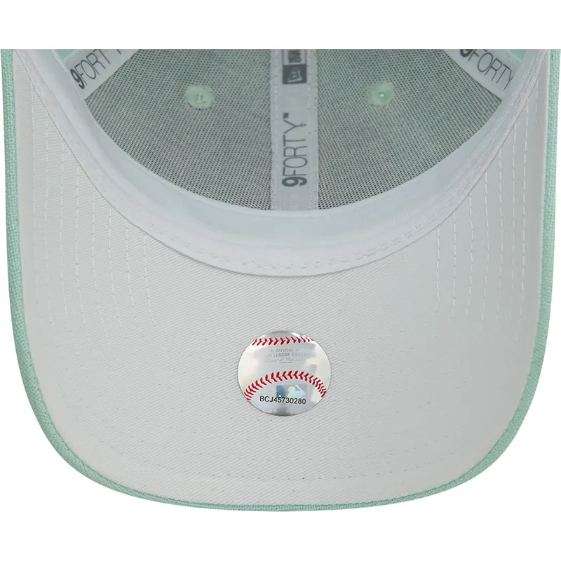 petten-gebogen-groen-verstelbaar-9forty-linen-van-los-angeles-dodgers-mlb-van-new-era