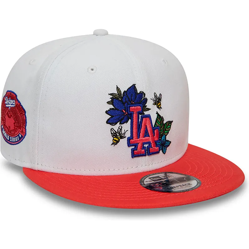 petten-plat-rood-snapback-9fifty-floral-van-los-angeles-dodgers-mlb-van-new-era
