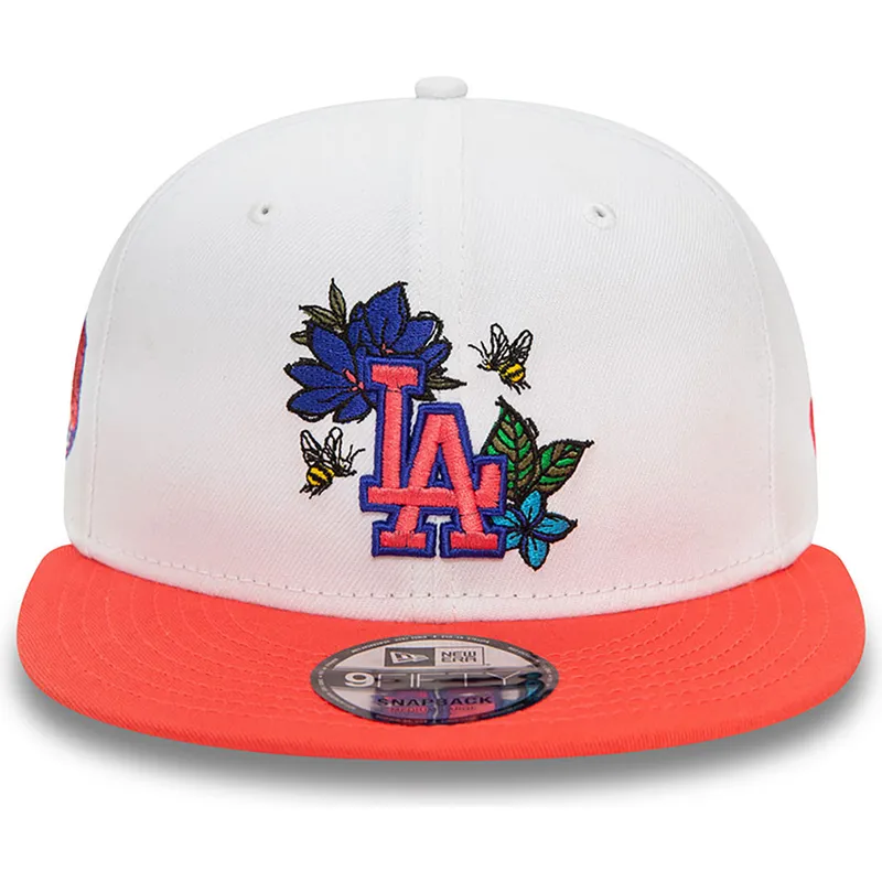 petten-plat-rood-snapback-9fifty-floral-van-los-angeles-dodgers-mlb-van-new-era