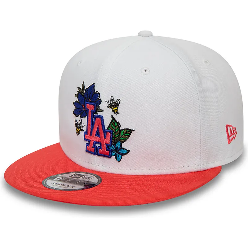petten-plat-rood-snapback-9fifty-floral-van-los-angeles-dodgers-mlb-van-new-era