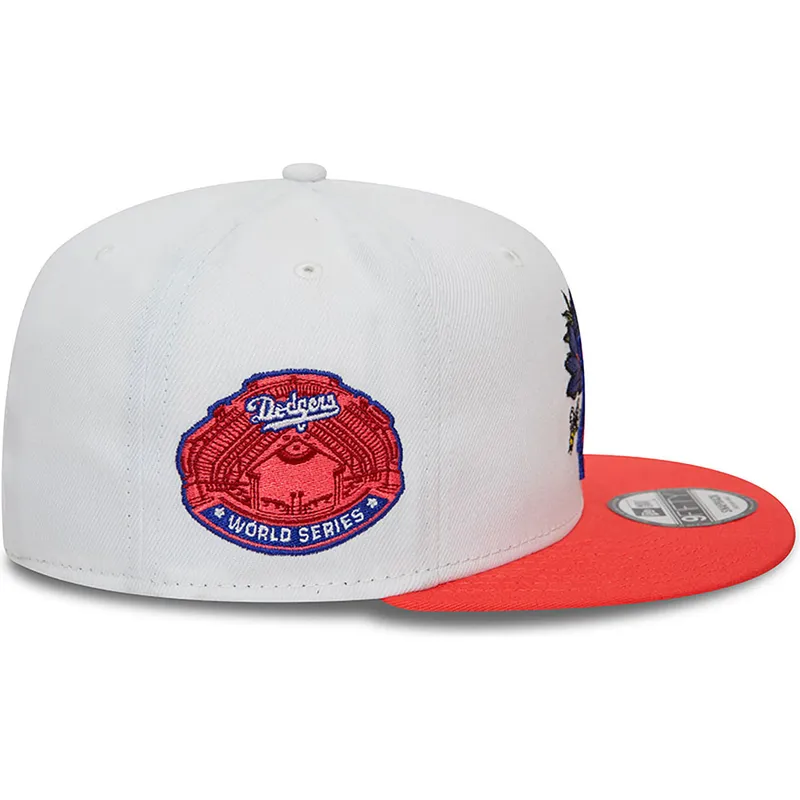 petten-plat-rood-snapback-9fifty-floral-van-los-angeles-dodgers-mlb-van-new-era