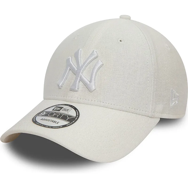 petten-gebogen-wit-verstelbaar-9forty-linen-van-new-york-yankees-mlb-van-new-era petten-gebogen-wit-verstelbaar-9forty-linen-van-new-york-yankees-mlb-van-new-era