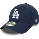 petten-gebogen-marineblauw-verstelbaar-9forty-linen-van-los-angeles-dodgers-mlb-van-new-era