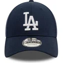 petten-gebogen-marineblauw-verstelbaar-9forty-linen-van-los-angeles-dodgers-mlb-van-new-era