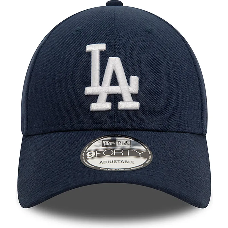 petten-gebogen-marineblauw-verstelbaar-9forty-linen-van-los-angeles-dodgers-mlb-van-new-era